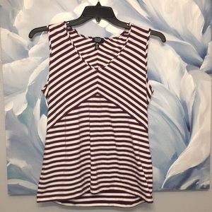 Purple/White Striped Tank Top